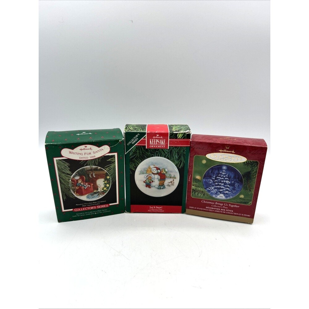 VTG Hallmark Keepsake Collector's Plate Ornaments 1988 1991 2001 Original Boxes